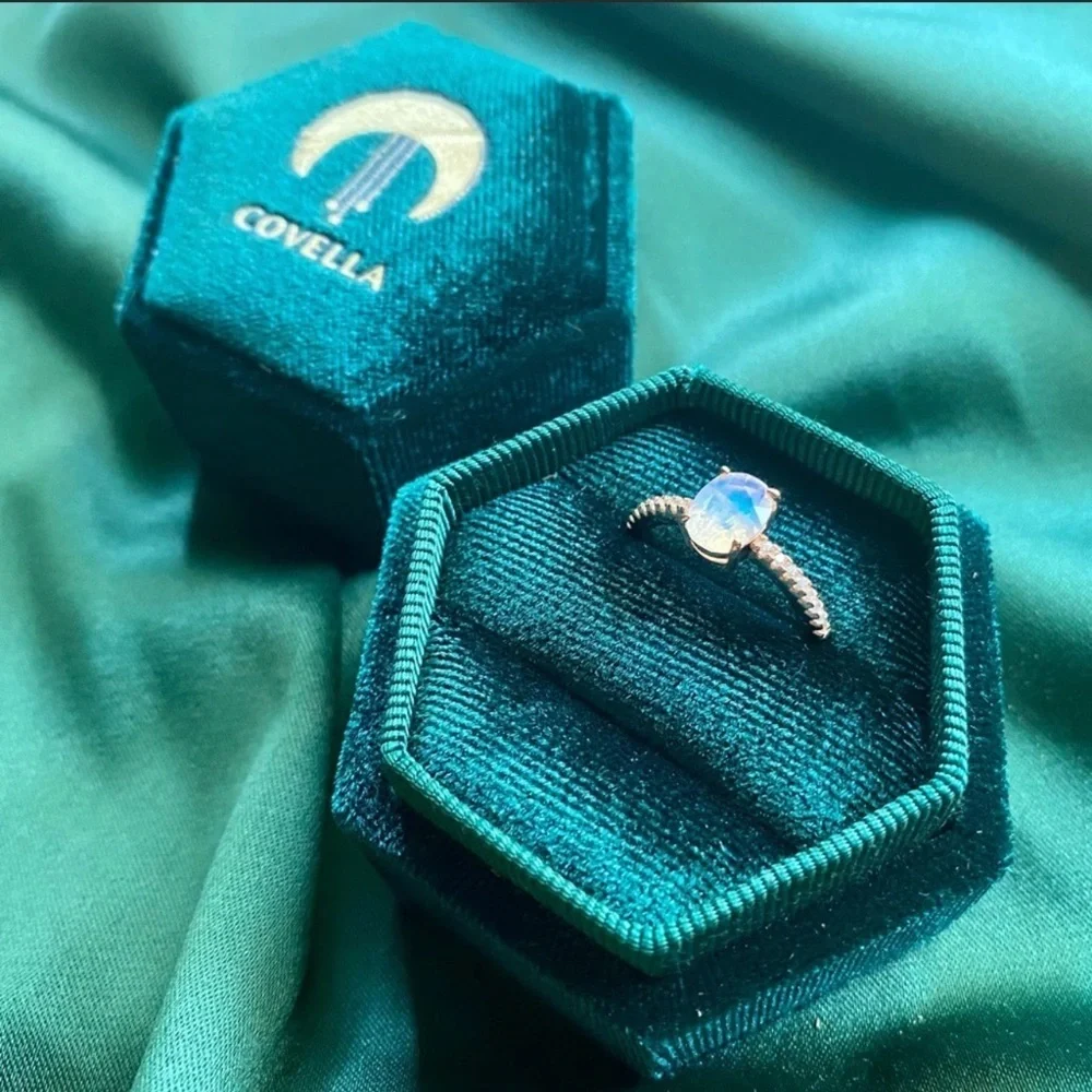 ‘SHE'S A RAINBOW' Moonstone 14k Rose Gold Ring
